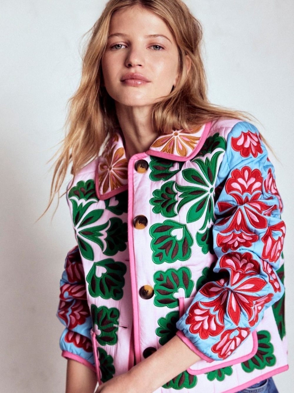 Boden Fitzrovia Embroidered Quilted Jacket US 8 UK 12 Floral NWT - Picture 2 of 9